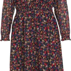 Paprika Halflange Jurk Met Geknoopte Kraag En Bloemetjesmotief -Trendy Meid Verkoop 618x1200 2