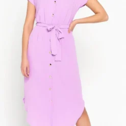 LOLALIZA Maxi-jurk - Lila - Maat 44