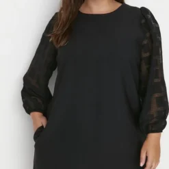 Trendyol Vrouwen Ballon Mouw Ronde Hals A-lijn Plus Size Jurk 15 Trendyol Vrouwen Ballon Mouw Ronde Hals A-lijn Plus Size Jurk -Trendy Meid Verkoop 624x1200 4