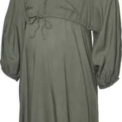 Mamalicious MAMA.LICIOUS VMMHENNA 3/4 SHORT DRESS WVN GA NEW Dames Jurk - Maat L