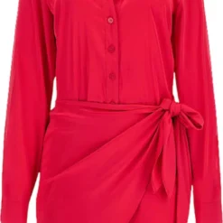 Guess ES LS Alya Dames Jurk - Karma Pink - Maat M