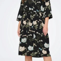 Only Carmakoma Carluxmie Jurk Zwart Gebloemd Maat 44 -Trendy Meid Verkoop 639x1200 10