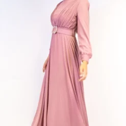 Shoppen Voor Iedereen - Avondjurk Met Riem- Paars- Maat 42- Feestjurk - Lichtpaars - Dames Jurk - Met Glitter Riem -Trendy Meid Verkoop 639x1200 21