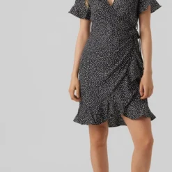 VERO MODA VMHENNA 2/4 WRAP FRILL DRESS WVN Dames Jurk - Maat XXL -Trendy Meid Verkoop 640x1200 5
