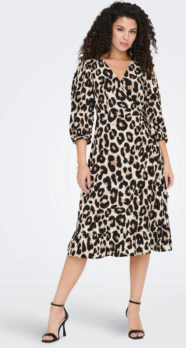 ONLY ONLOLIVIA 3/4 WRAP MIDI DRESS WVN NOOS Dames Jurk - Maat S 8 ONLY ONLOLIVIA 3/4 WRAP MIDI DRESS WVN NOOS Dames Jurk - Maat S - Afbeelding 8