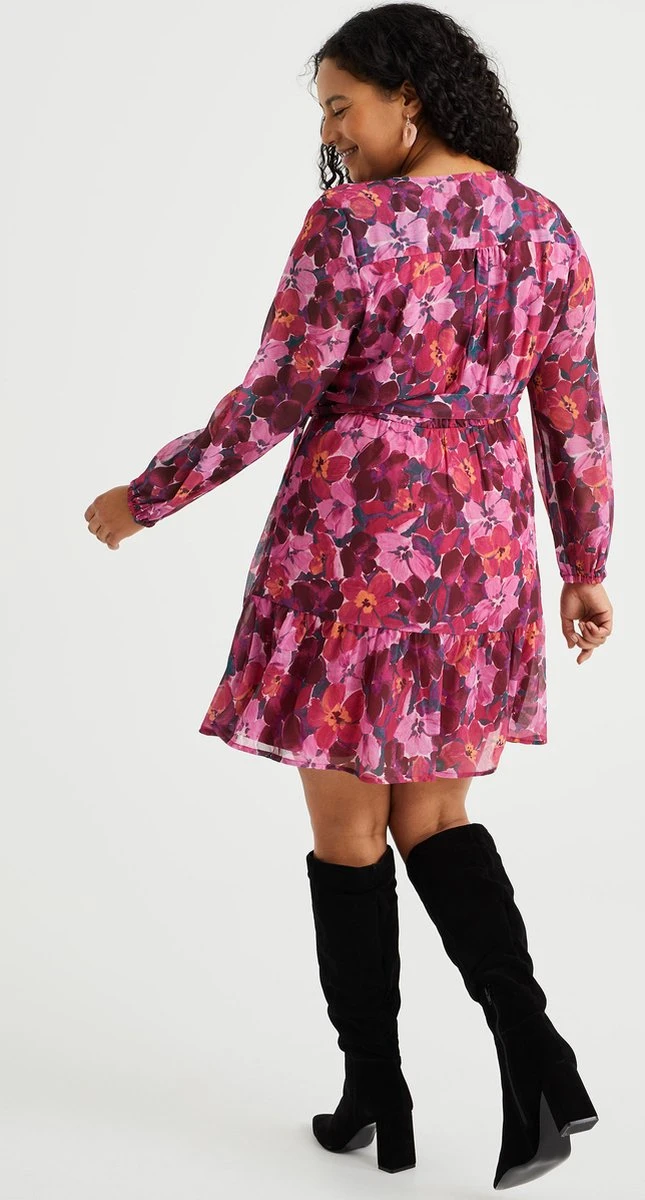 WE Fashion Dames Jurk Met Dessin - Curve 4 WE Fashion Dames Jurk Met Dessin - Curve - Afbeelding 4