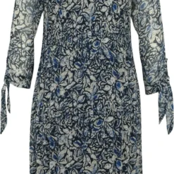 Cassis Lange Jurk Met Abstract Bloemenmotief En Plissé-effect -Trendy Meid Verkoop 647x1200 1