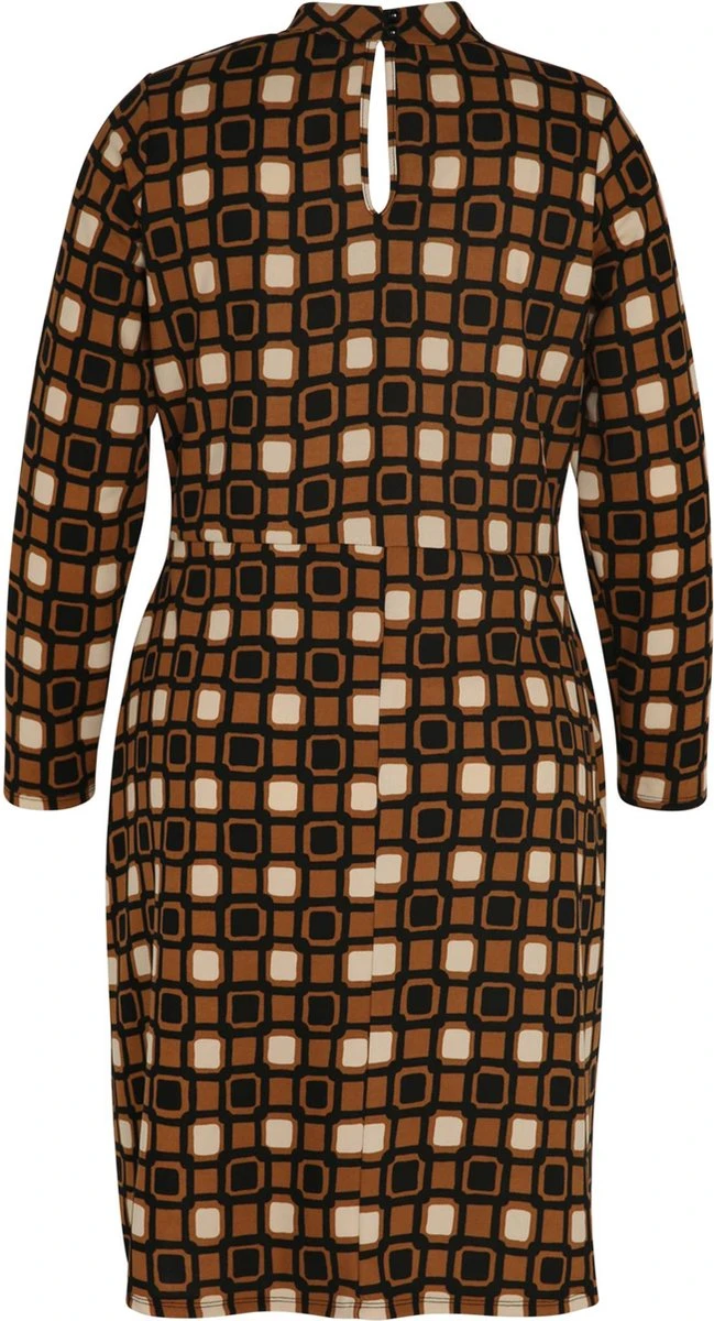 Paprika Korte Jurk In Crêpe Met Grafisch Motief 8 Paprika Korte Jurk In Crêpe Met Grafisch Motief - Afbeelding 8