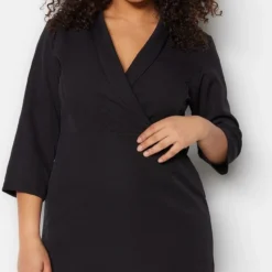 Trendyol Vrouwen Standaard Mouw V-hals Bodycon Plus Size Jurk -Trendy Meid Verkoop 650x1200 16