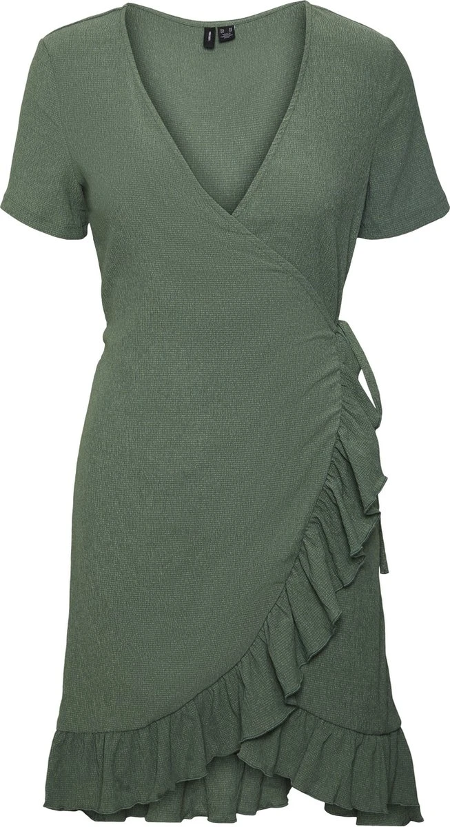 VERO MODA VMHENNA 2/4 WRAP FRILL DRESS WVN Dames Jurk - Maat M 1 VERO MODA VMHENNA 2/4 WRAP FRILL DRESS WVN Dames Jurk - Maat M