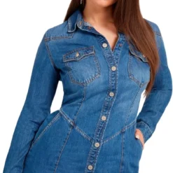 Guess Vivi Dames Jurk - Denim - Maat XS -Trendy Meid Verkoop 662x1200 11