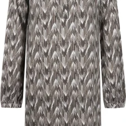 Zoso Jurk Alya Printed Dress 224 Oatmeal/black Dames Maat - S