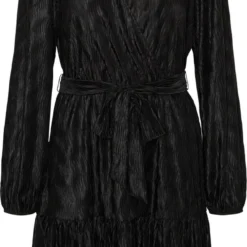 Vero Moda VMZIVA L/S V-NECK SHORT DRESS EXP Dames Jurk Black Maat - S