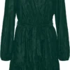 Vero Moda VMZIVA L/S V-NECK SHORT DRESS EXP Dames Jurk Pine Grove - Maat XL