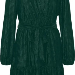 Vero Moda VMZIVA L/S V-NECK SHORT DRESS EXP Dames Jurk Pine Grove - Maat XL