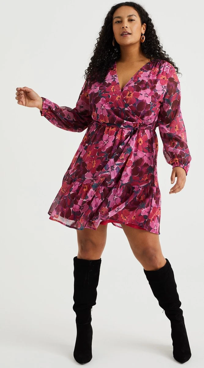 WE Fashion Dames Jurk Met Dessin - Curve 2 WE Fashion Dames Jurk Met Dessin - Curve - Afbeelding 2