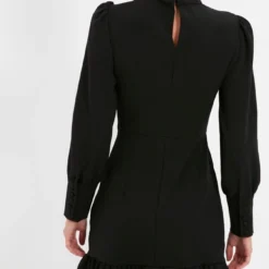 Trendyol Vrouwen Ballon Mouw Staande Kraag Ruche Zoom Jurk -Trendy Meid Verkoop 672x1200 3