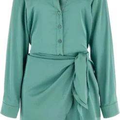 Guess ES LS Alya Dress Dames Jurk - Groen - Maat M