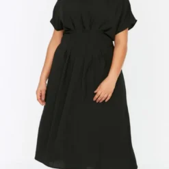 Trendyol Vrouwen Standaard Mouw Ronde Hals Basis Grote Maten Jurk -Trendy Meid Verkoop 676x1200 11