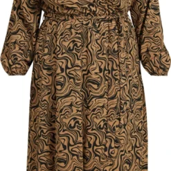 VILA VIMIRAS L/S WRAP MIDI DRESS/CUR Dames Jurk - Maat 48