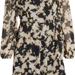 VILA VIRINA KIT L/S SHORT WRAP KNEE DRESS/SU Dames Jurk - Maat 38