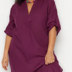 Trendyol Vrouwen Off-shoulder Ronde Hals Verschuiving Grote Maten Jurk -Trendy Meid Verkoop 680x1200 2