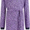 WE Fashion Meisjes Jurk Met Dessin En Strikceintuur - Maat 98/104