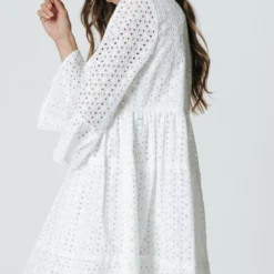 Colourful Rebel Indy Broodrie Anglaise Jurk Wit Dames - Loose Fit - Katoen - M -Trendy Meid Verkoop 682x1200 3