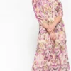 LOLALIZA Maxi-jurk Met Etnische Print - Paars - Maat 48