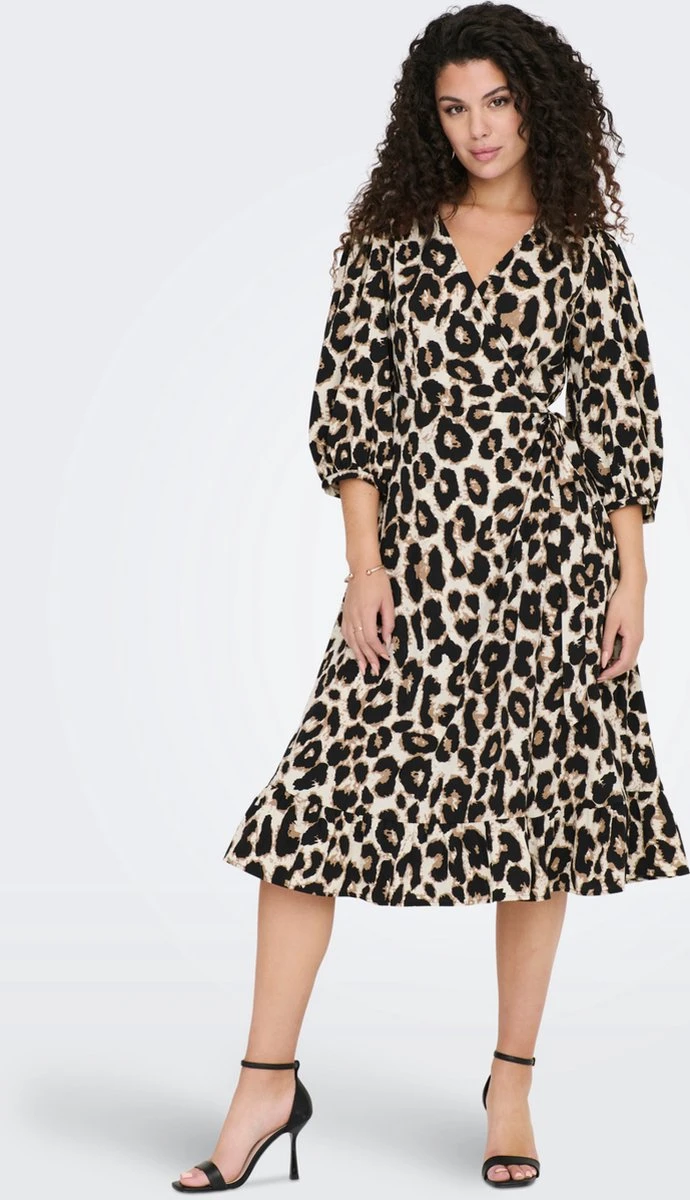 ONLY ONLOLIVIA 3/4 WRAP MIDI DRESS WVN NOOS Dames Jurk - Maat S 3 ONLY ONLOLIVIA 3/4 WRAP MIDI DRESS WVN NOOS Dames Jurk - Maat S - Afbeelding 3