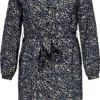 ONLY CARMAKOMA CARLOLLILISE LS SHIRT DRESS AOP BF Dames Jurk - Maat 48