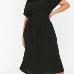 Trendyol Vrouwen Standaard Mouw Ronde Hals Basis Grote Maten Jurk -Trendy Meid Verkoop 705x1200 2