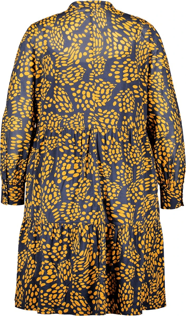 SAMOON Dames Jurk Met A-lijn Mood Blue Gemustert-46 2 SAMOON Dames Jurk Met A-lijn Mood Blue Gemustert-46 - Afbeelding 2