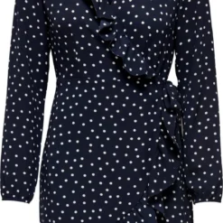 ONLY OLMCARLY L/S WRAP DRESS AOP Dames Jurk - Maat XL