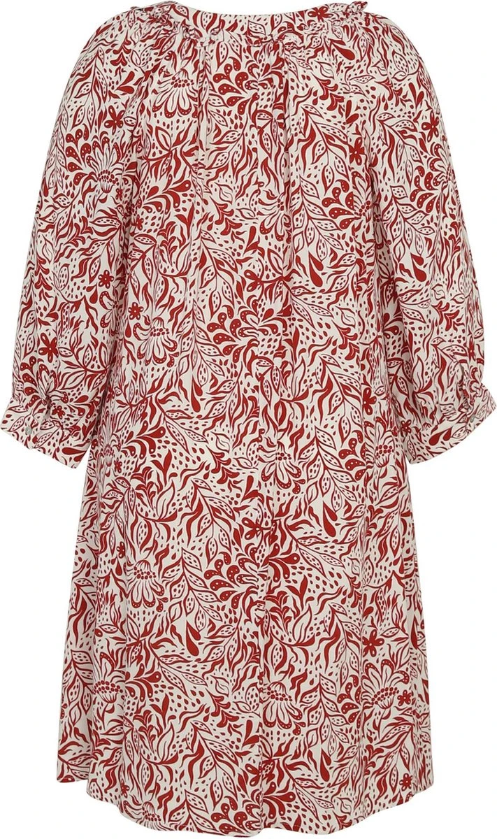 Paprika Korte Jurk In Viscose Met Bloemenmotief En Raglanmouwen 4 Paprika Korte Jurk In Viscose Met Bloemenmotief En Raglanmouwen - Afbeelding 4