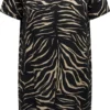 Only Carmakoma Carnova Jurk/tuniek Zwart Zebraprint Maat 52