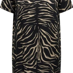 Only Carmakoma Carnova Jurk/tuniek Zwart Zebraprint Maat 52