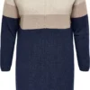 ONLY CARMAKOMA CARLAURA L/S ABK DRESS ESS KNT Dames Jurk - Maat L/52
