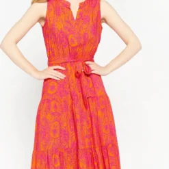 LOLALIZA Maxi-jurk Met Paisleyprint - Oranje - Maat XXL