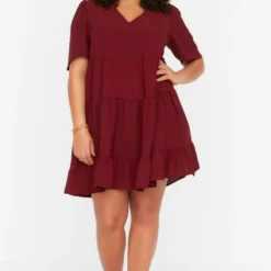 Trendyol Vrouwen Standaard Mouw V-hals A-lijn Grote Maten Jurk