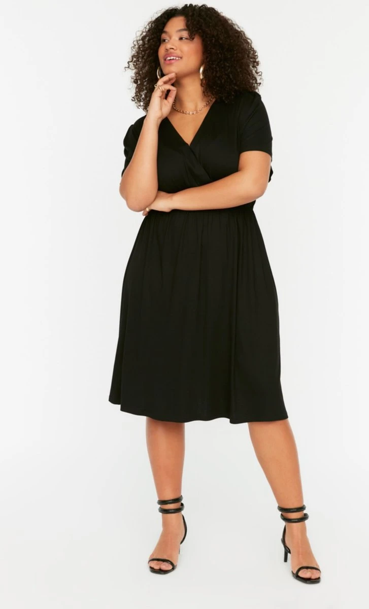 Trendyol Vrouwen Standaard Mouw Cache-coeur Basis Grote Maten Jurk 8 Trendyol Vrouwen Standaard Mouw Cache-coeur Basis Grote Maten Jurk - Afbeelding 8