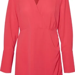 Vero Moda VMKERRI LS SHORT DRESS WVN Dames Jurk Love Potion - Maat S