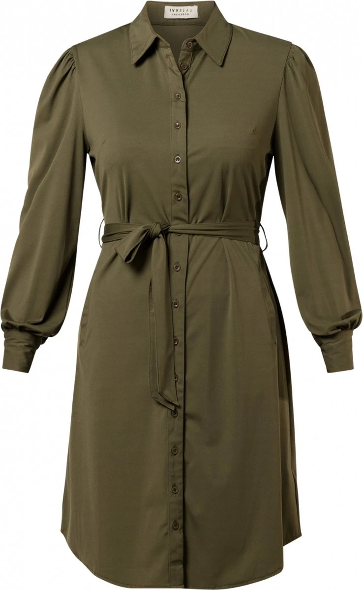 IVY BEAU Nicole Jurk - Olive - Maat 46 1 IVY BEAU Nicole Jurk - Olive - Maat 46
