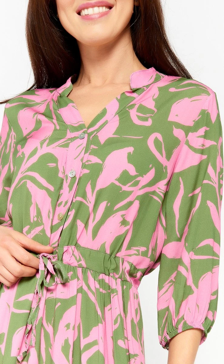 LOLALIZA Maxi-jurk Met Bloemenprint - Khaki - Maat 48 3 LOLALIZA Maxi-jurk Met Bloemenprint - Khaki - Maat 48 - Afbeelding 3