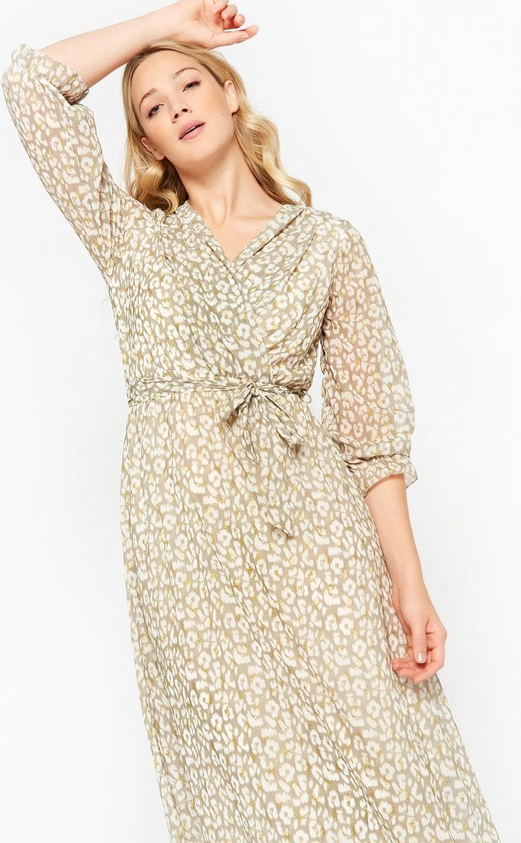 LOLALIZA Maxi-jurk Met Luipaardprint - Licht Groen - Maat 42 1 LOLALIZA Maxi-jurk Met Luipaardprint - Licht Groen - Maat 42