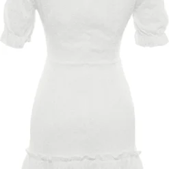 Trendyol Vrouwen Ballon Mouw V-hals Ruche Zoom Jurk -Trendy Meid Verkoop 748x1200