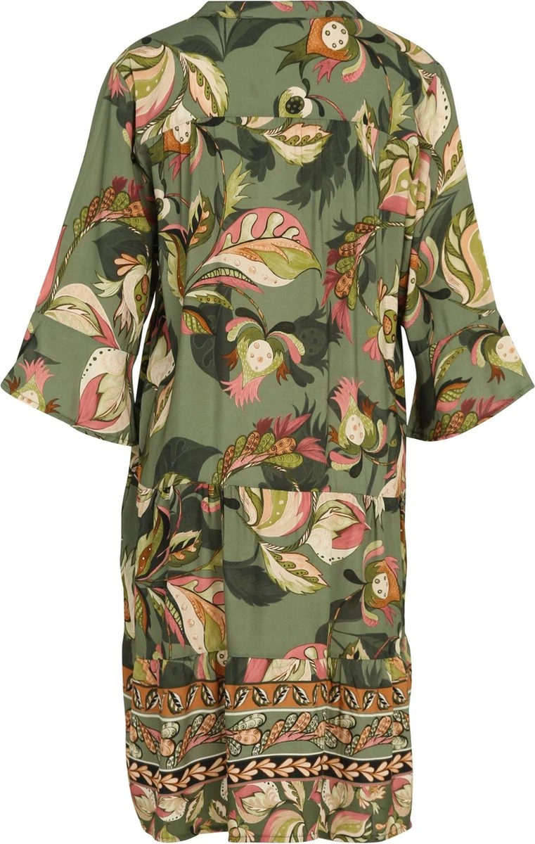 Cassis Korte Jurk In Viscose Met Etnisch Motief 2 Cassis Korte Jurk In Viscose Met Etnisch Motief - Afbeelding 2