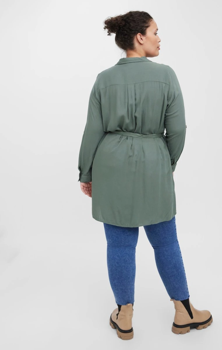 VERO MODA VMBUMPY L/S SHIRT DRESS WVN CURVE NOOS Dames Jurk - Maat 44 3 VERO MODA VMBUMPY L/S SHIRT DRESS WVN CURVE NOOS Dames Jurk - Maat 44 - Afbeelding 3