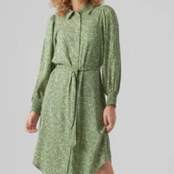 Vero Moda Jurk Vmsara Ls Calf Shirt Dress Wvn 10282451 Reseda/sara Dames Maat - L -Trendy Meid Verkoop 768x1200 3