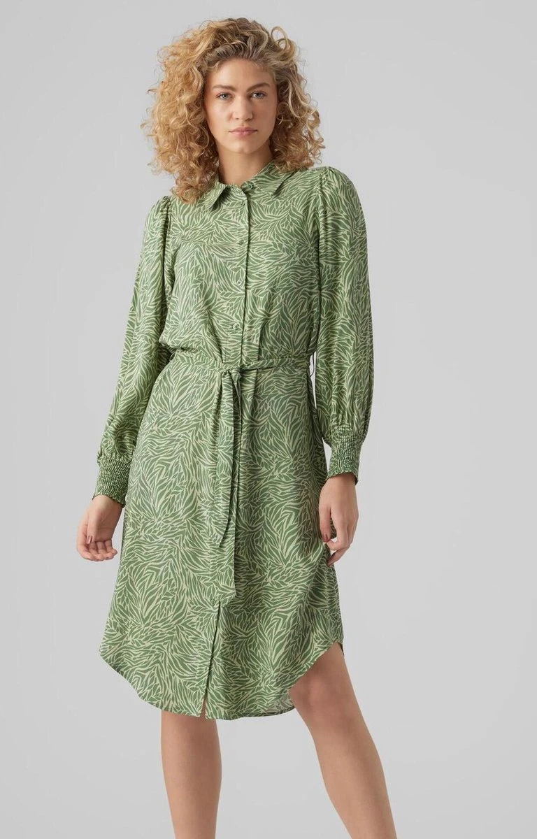 Vero Moda Jurk Vmsara Ls Calf Shirt Dress Wvn 10282451 Reseda/sara Dames Maat - XL 2 Vero Moda Jurk Vmsara Ls Calf Shirt Dress Wvn 10282451 Reseda/sara Dames Maat - XL - Afbeelding 2